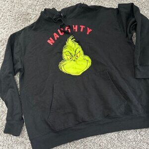 Women’s XXXL grinch naughty Christmas‎ hoodie like new pullover holiday jacket